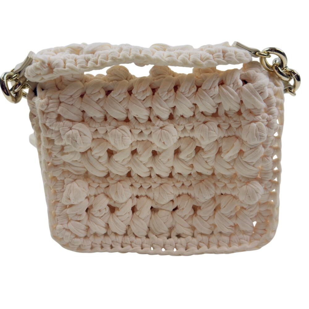Zara Boho Hippie Earthy Natural Textured Crochet Woven Cream Cross Body Bag - Picture 3 of 11